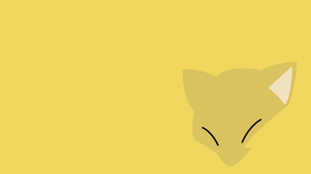 Peaceful Yellow Fox Illustration Minimalist Wallpaper Background