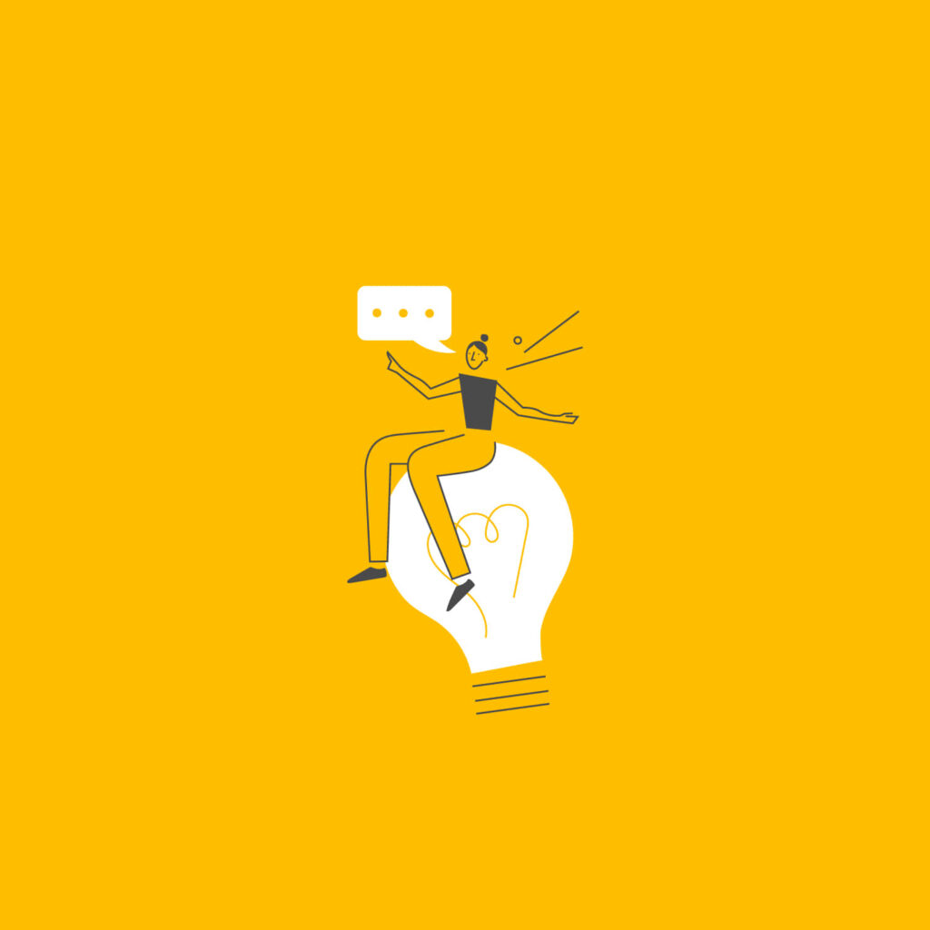 Bright Yellow Minimalist Wallpaper: Light Bulb & Creativity Illustration