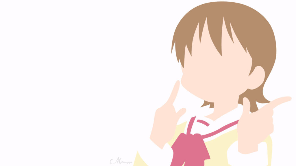 White Minimalist Yuuko Wallpaper: Soft Pastel Anime Background