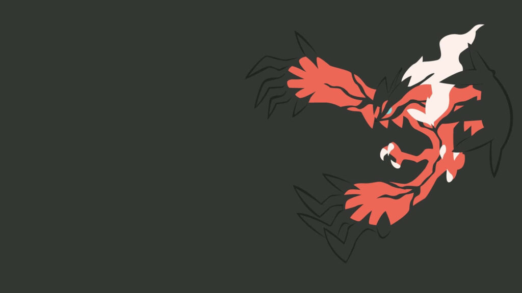 Minimalist Yveltal Wallpaper - Sleek Design on Dark Background