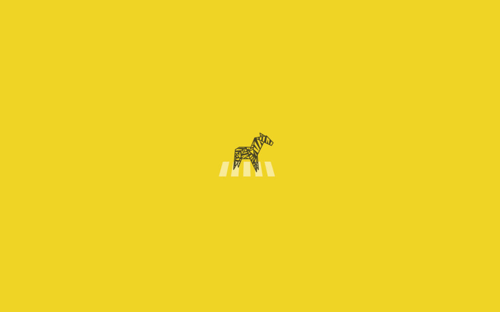 Modern Zebra Crossing Laptop Wallpaper: Minimalist Yellow Design
