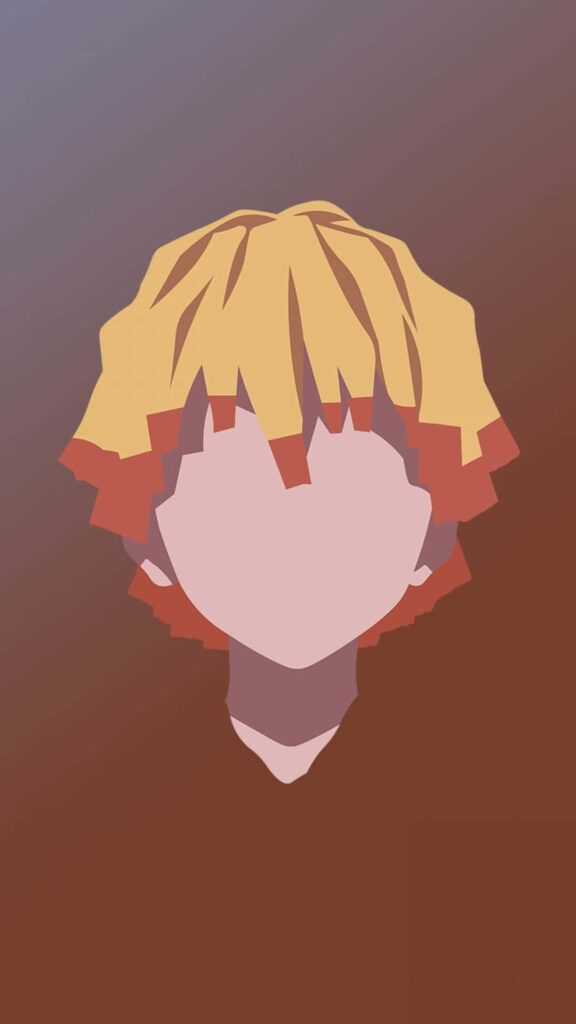 Minimalist Zenitsu Wallpaper: Anime-Inspired Vector Art Design