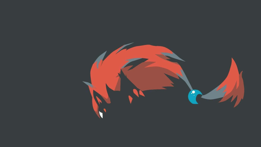Minimalist Zoroark Wallpaper: Stylish Design on Dark Gray Background