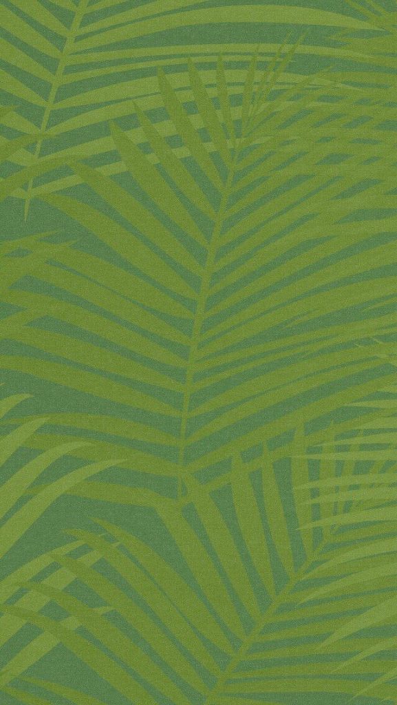 Minimalist iOS wallpaper with layered green palm fronds textured tropical background design