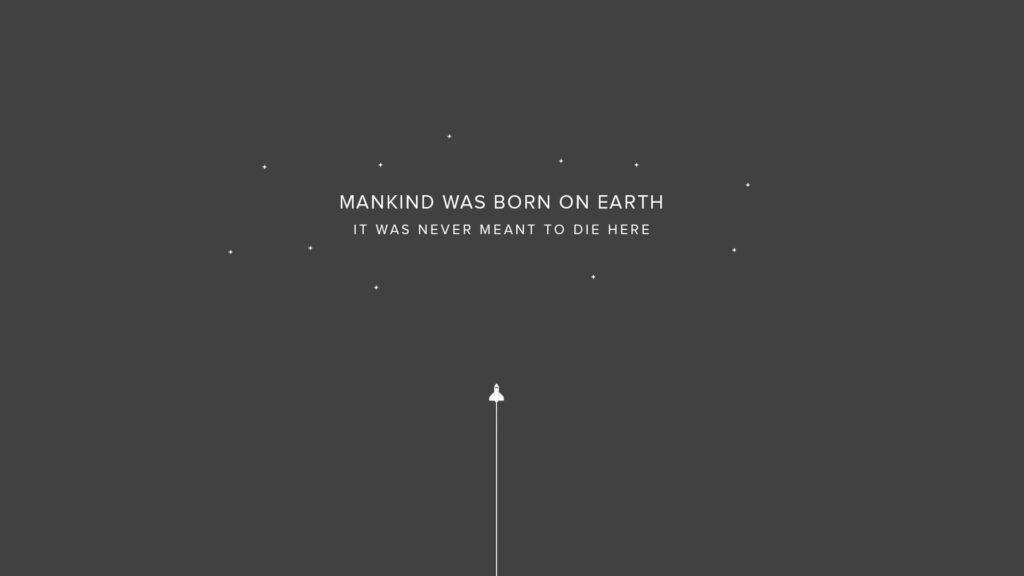Minimalist iPad Wallpaper: 'Mankind was born on Earth' Quote