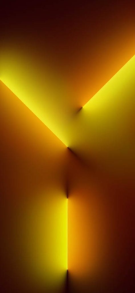 iPhone 13 Pro wallpaper abstract geometric folds glowing yellow and orange gradient background