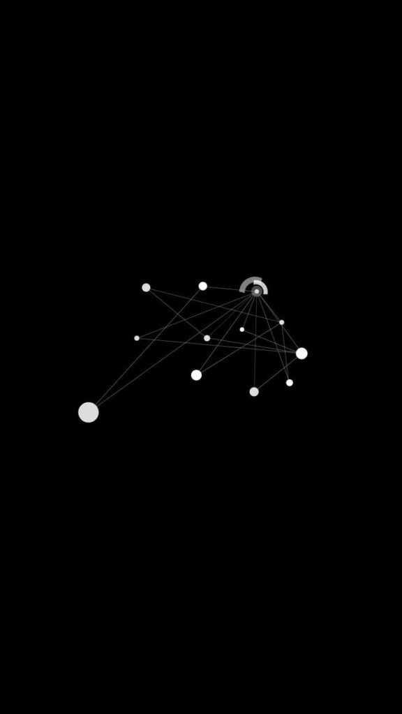 Minimalist Black iPhone Wallpaper: Interconnected White Circles