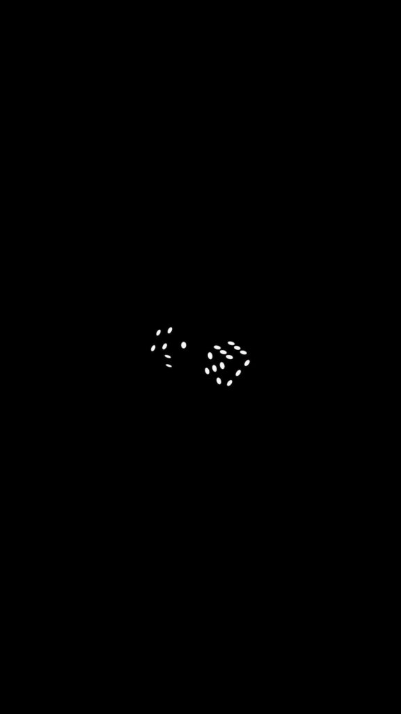Minimalist Black Background with White Dice - Modern iPhone Wallpaper