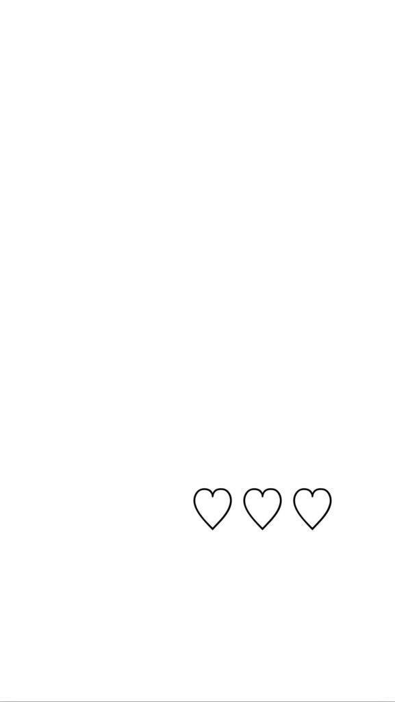Minimalist iPhone Wallpaper: Clean White with Outlined Hearts
