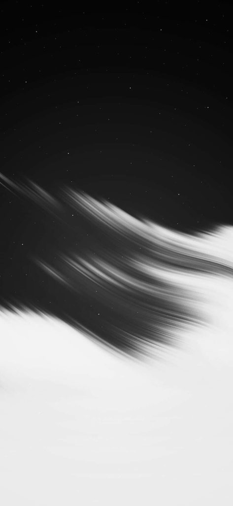 Minimalist iPhone wallpaper with abstract monochrome motion blur on dark starry night background