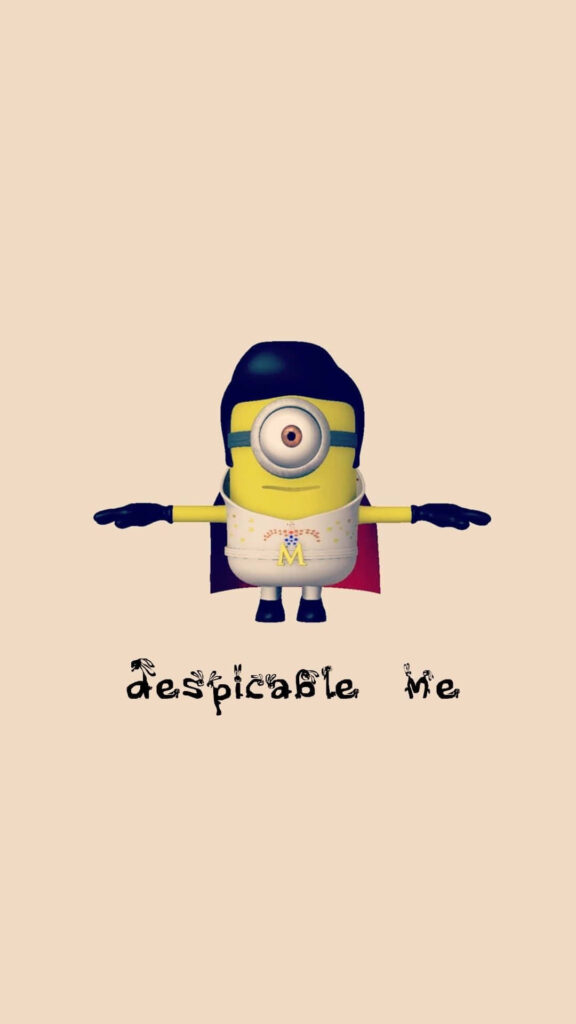 Elvis Minion iPhone Wallpaper: Minimalist Design with Despicable Me Logo