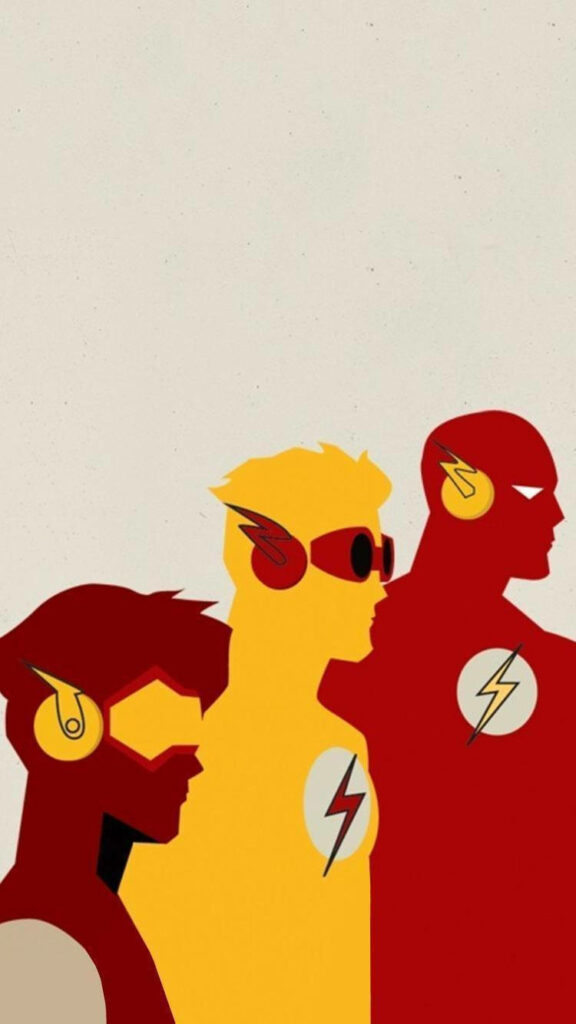 Stylized Flash Character Minimalist iPhone Wallpaper - Red & Yellow