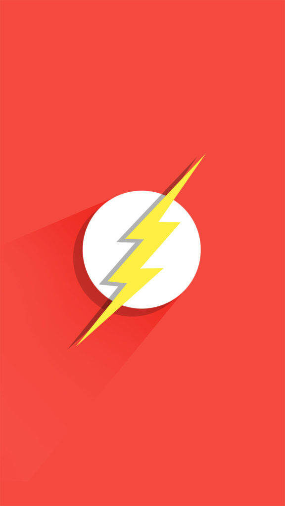 Minimalist The Flash Wallpaper: Yellow Bolt on Red Background