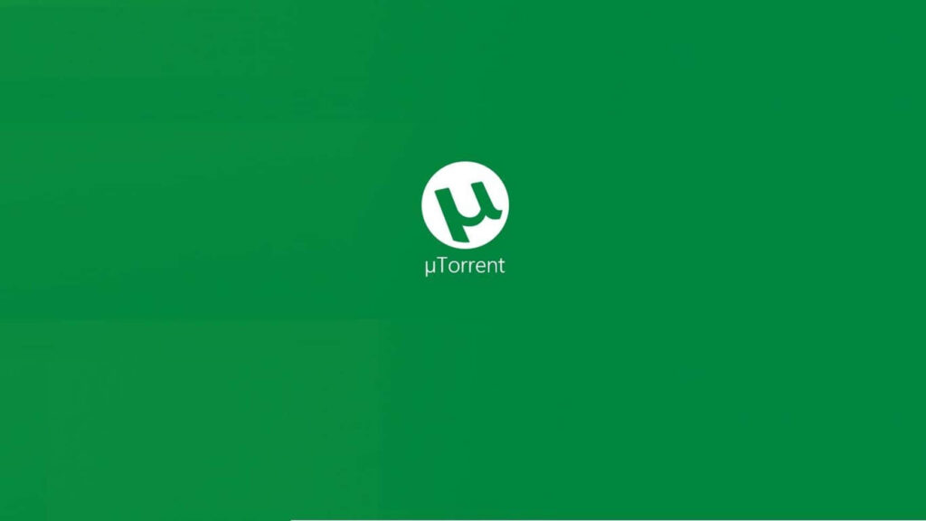 Minimalist µTorrent Logo on Solid Green Background Wallpaper