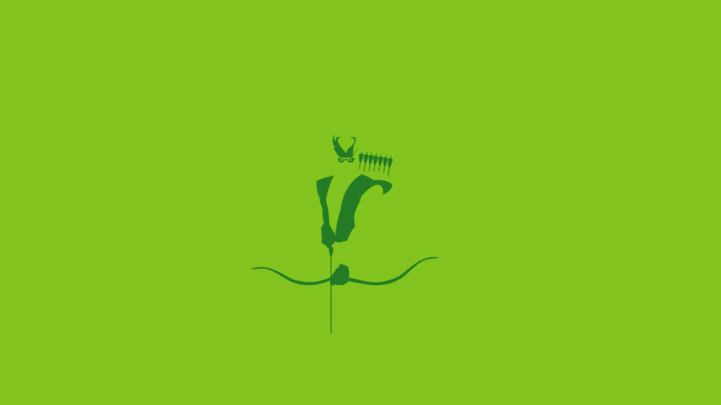 Minimalistic Abstract Wallpaper: Bright Green Floating Design