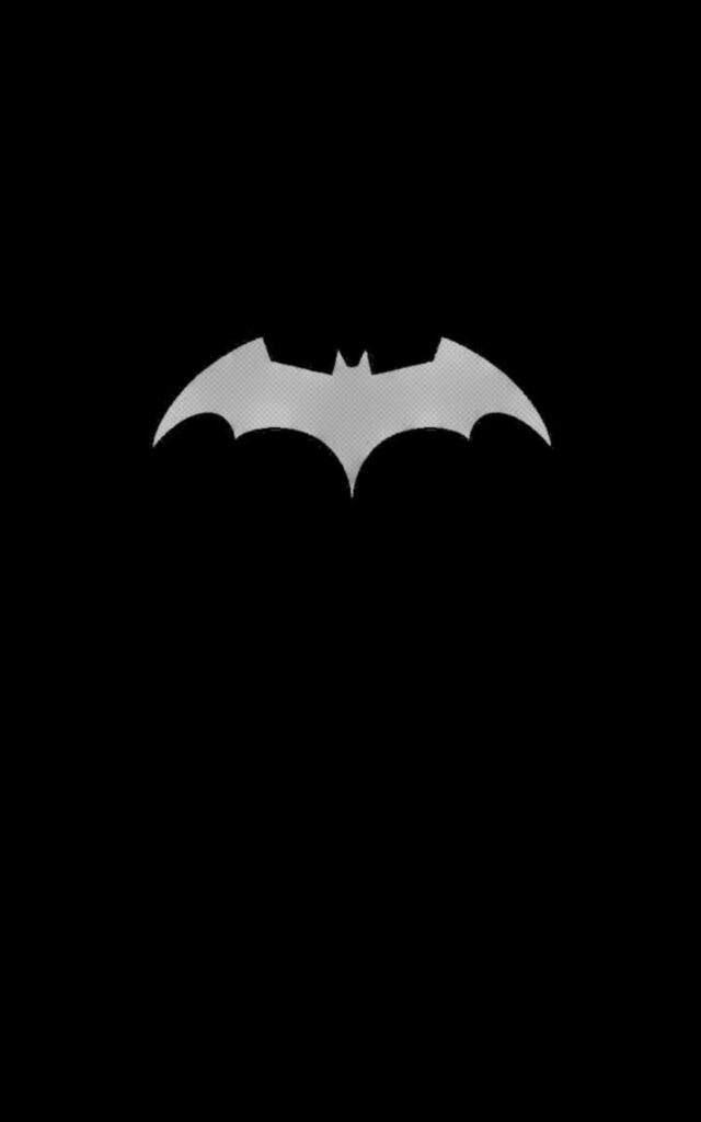 Dark Knight's Communication: Minimalist Batman Phone Wallpaper in Monochromatic Style