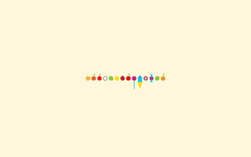 Minimalist Light Beige Wallpaper with Playful Fruity Icons