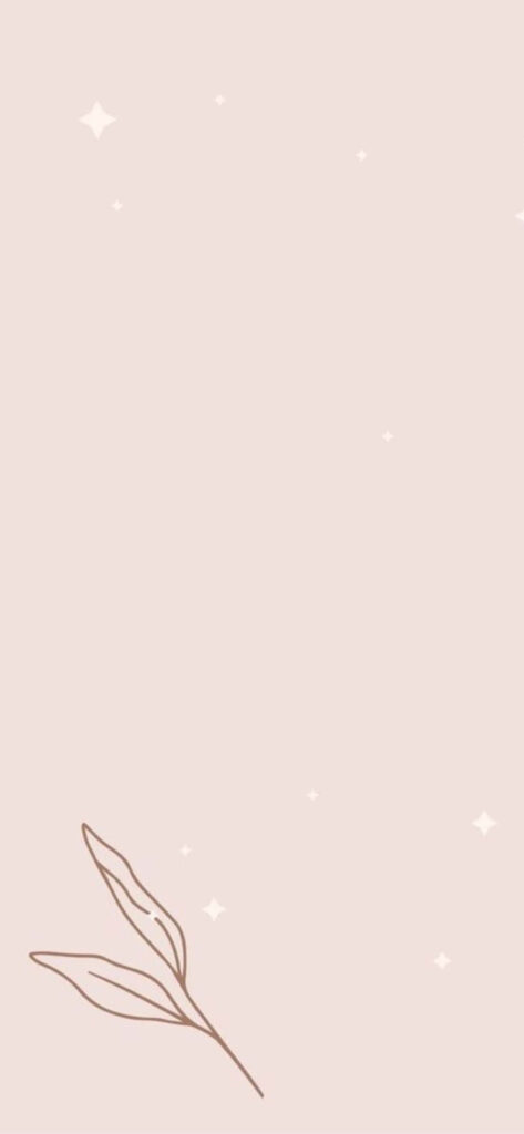 Elegant Minimalistic Beige Wallpaper with Leaf and Star Motifs