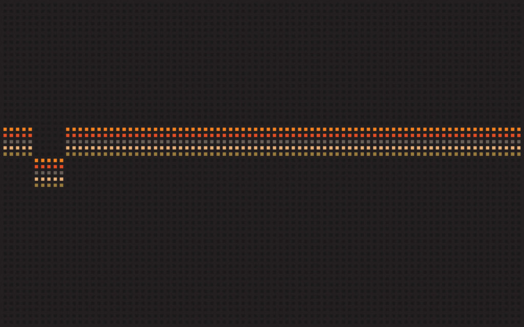 Minimalistic Black Grid Background with Orange & Beige Pixel Lines Wallpaper