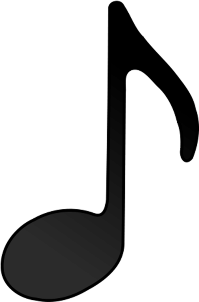 Minimalist Black Music Note Wallpaper on Transparent Background