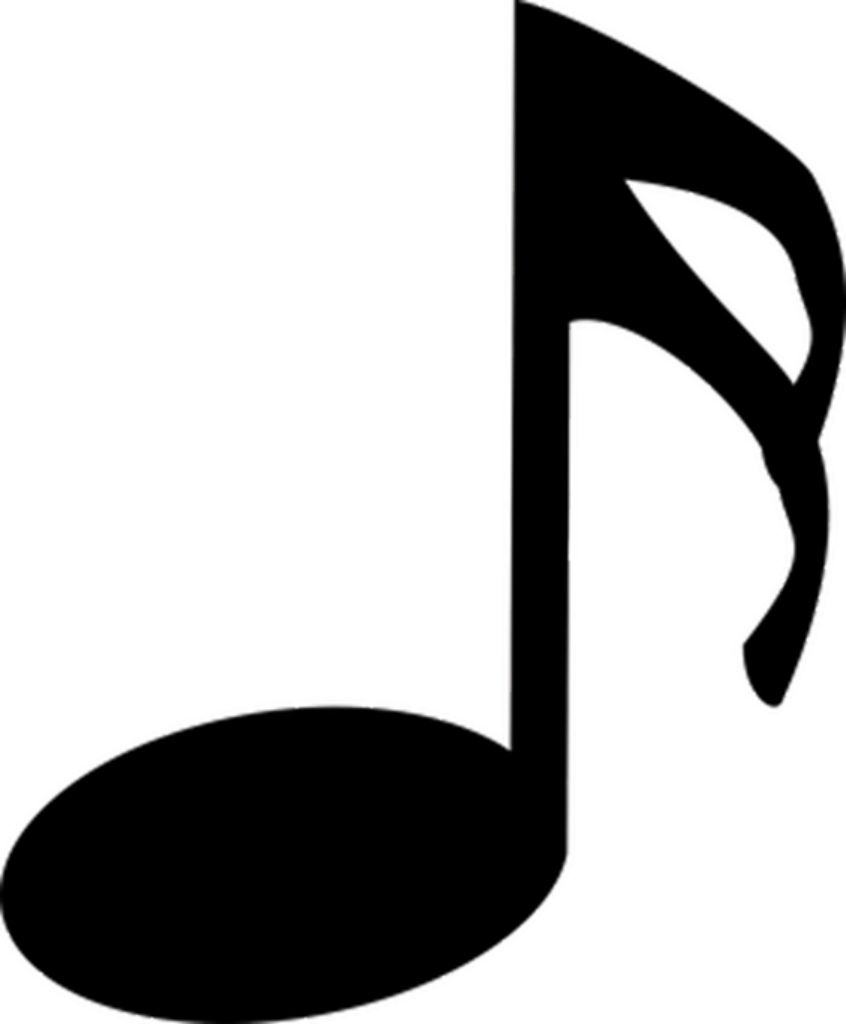 Minimalistic Black Wallpaper with Bold Musical Note for Art & Music