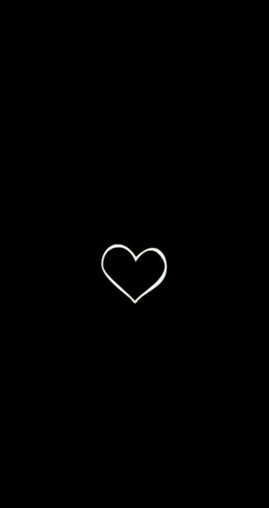 Elegant Minimalist Black Wallpaper with White Heart Design