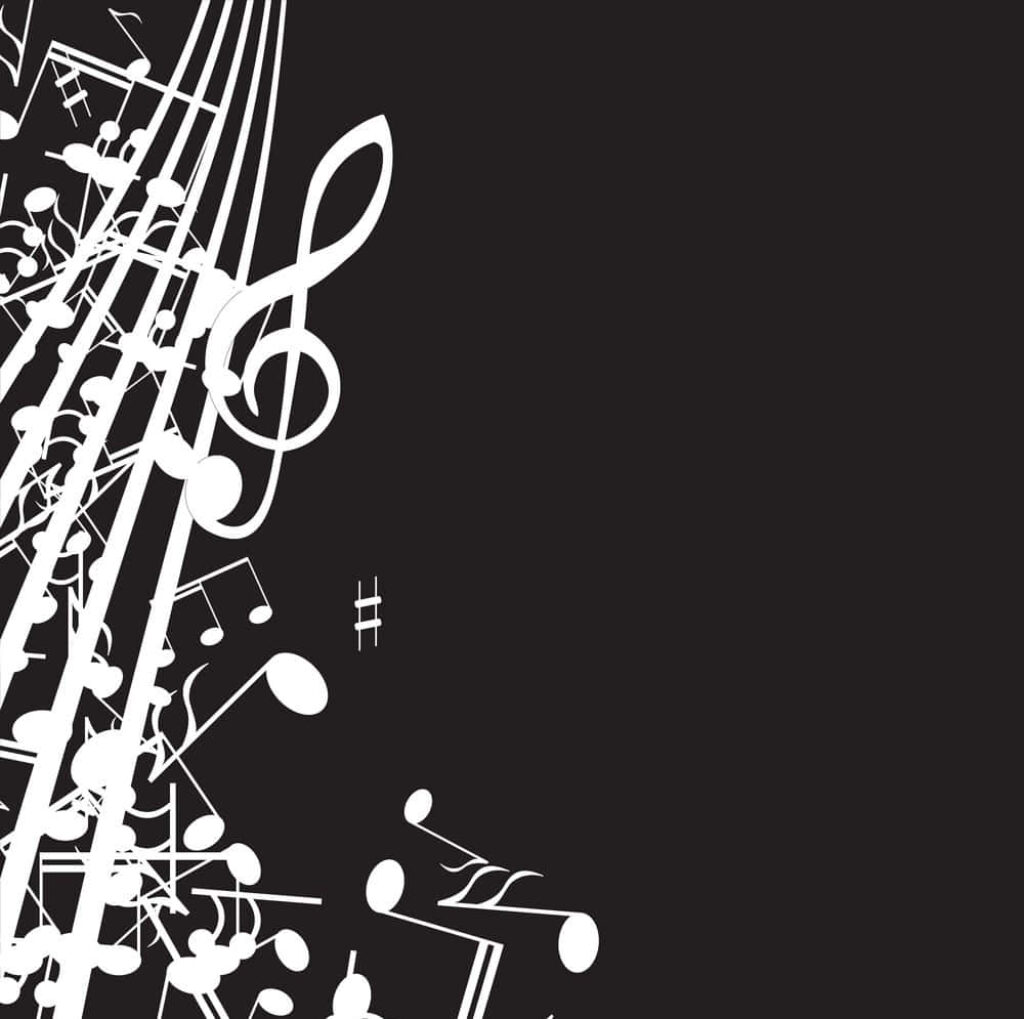 Elegant Black-and-White Music Notes Wallpaper for Music Lovers