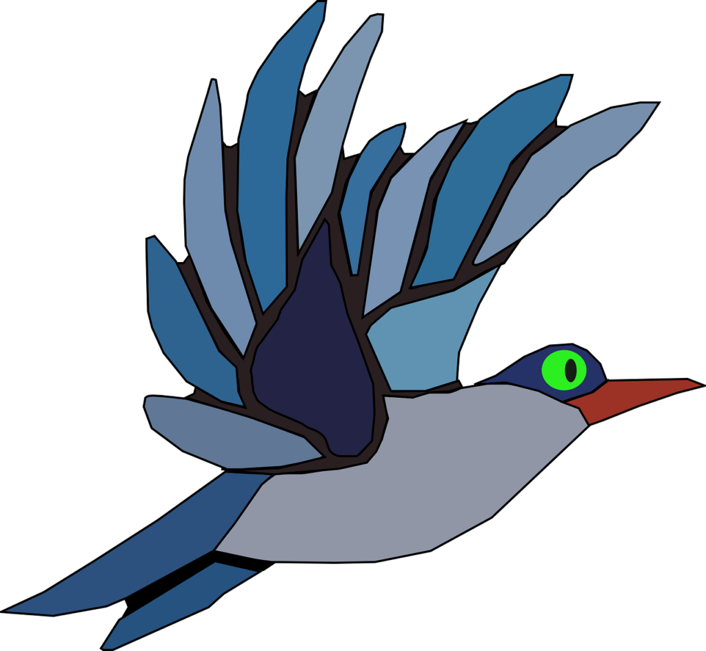 Minimalist Blue Bird Vector Art Wallpaper - Sleek Design