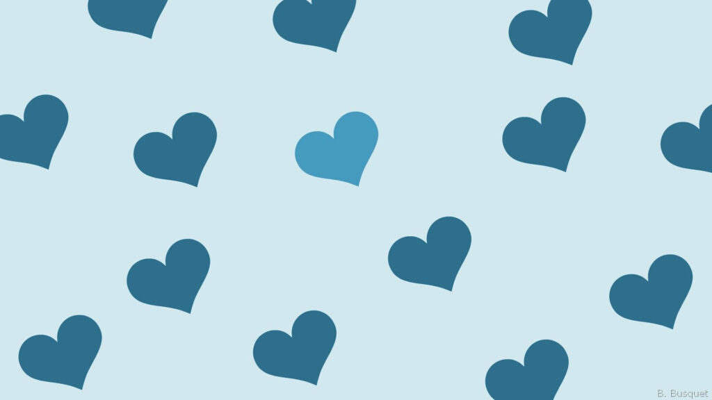 Blue Hearts Minimalistic Wallpaper: Calming Light Blue Background