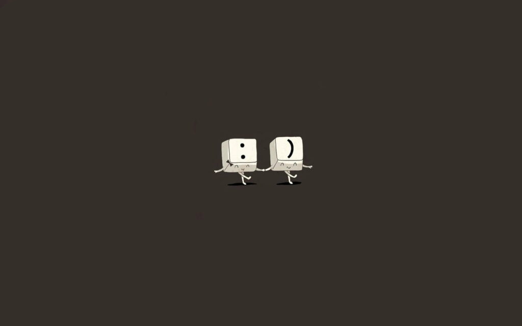 Minimalist Cartoon Keyboard Art: HD Wallpaper Background Photo