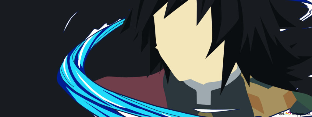 Vibrant Minimalistic Demon Slayer Wallpaper with Faceless Character
