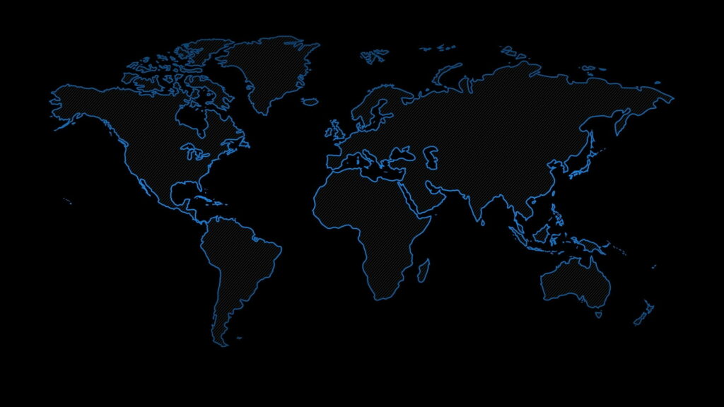 Contrasting Simplified Global Map Illustrates Continents and Islands with Striking Blue Lines Wallpaper