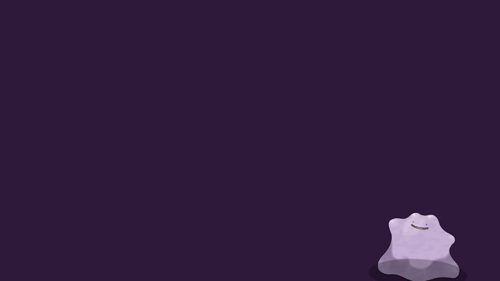 Minimalist Ditto Wallpaper on Dark Purple Background