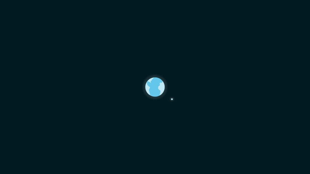 Minimalistic Earth & Moon Wallpaper: Calming Dark Background Design