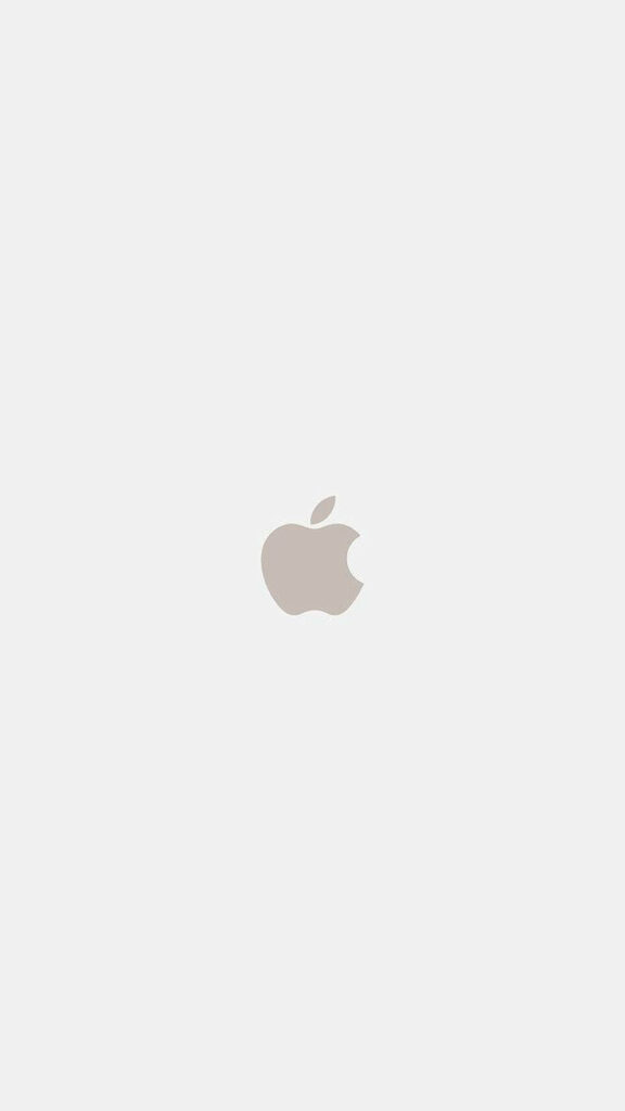 Sleek Minimalism: Grey Apple Logo iPhone Wallpaper in a Radiant White Setting