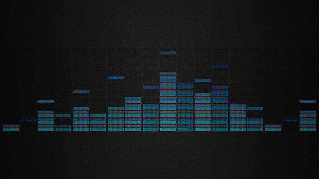 Sleek Blue Equalizer Wallpaper on Black Background for Music Lovers