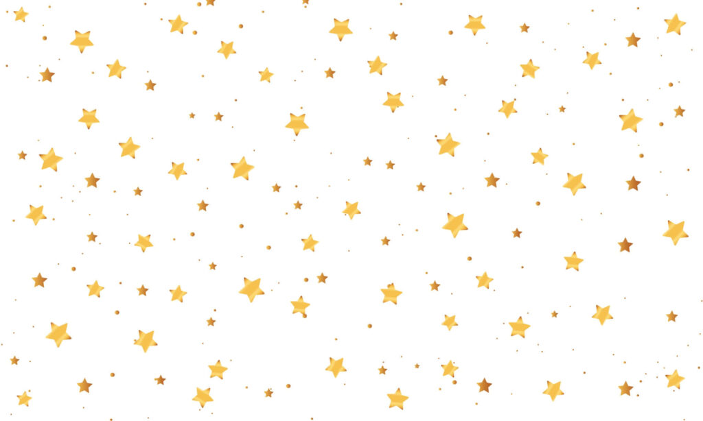 Elegant White Wallpaper with Scattered Gold Stars - Festive Ambiance