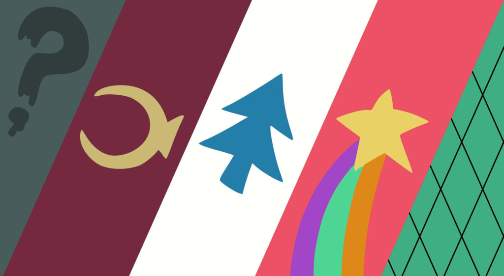 Minimalistic Gravity Falls Wallpaper: Symbols of Mystery & Adventure