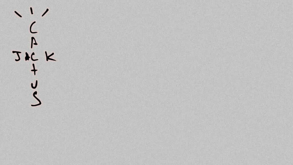 Monochromatic Cactus Jack Logo Wallpaper: Minimalist Design on Grayscale Patterned Background
