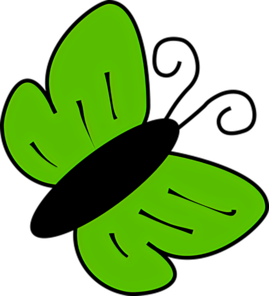 Minimalist Green Butterfly Graphic on Black Wallpaper Background