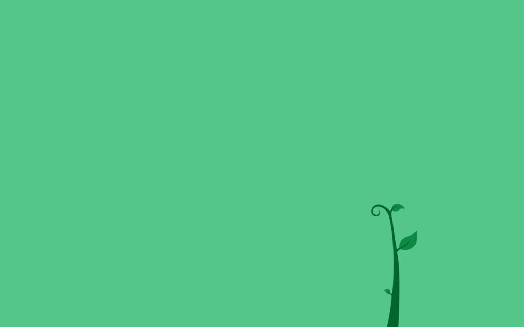 Minimalist Green Landscape Wallpaper with Elegant Plants and Tendrils