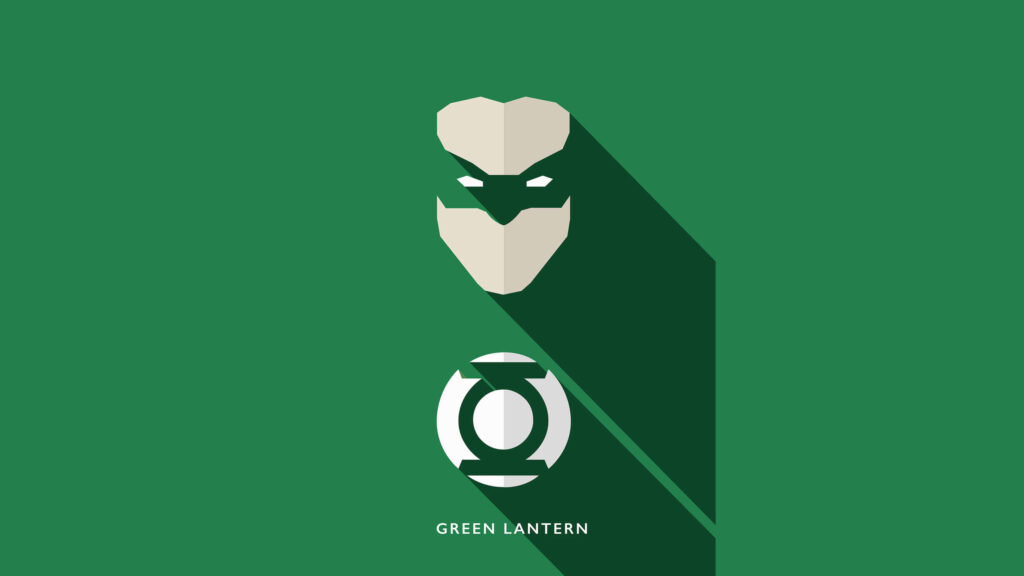 Minimalistic Green Lantern Wallpaper: Stylized Mask & Emblem Design