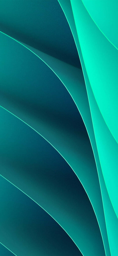 Modern Green Gradient Wallpaper with Minimalist 3D Design