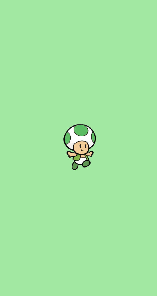 Minimalist Soft Green Wallpaper with Animated Character Design