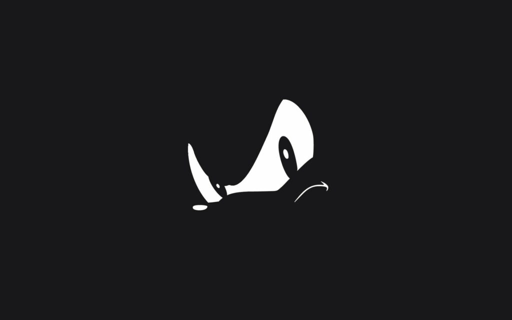 Minimalist Shadow the Hedgehog wallpaper with white quill silhouette and dark modern background