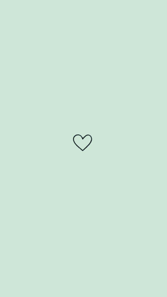 Calm Minimalistic Heart Wallpaper on Soft Green Background