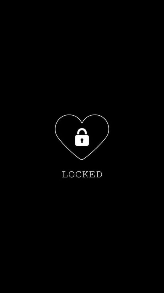 Minimalist Heart Lock Wallpaper: Dark Aesthetic Background
