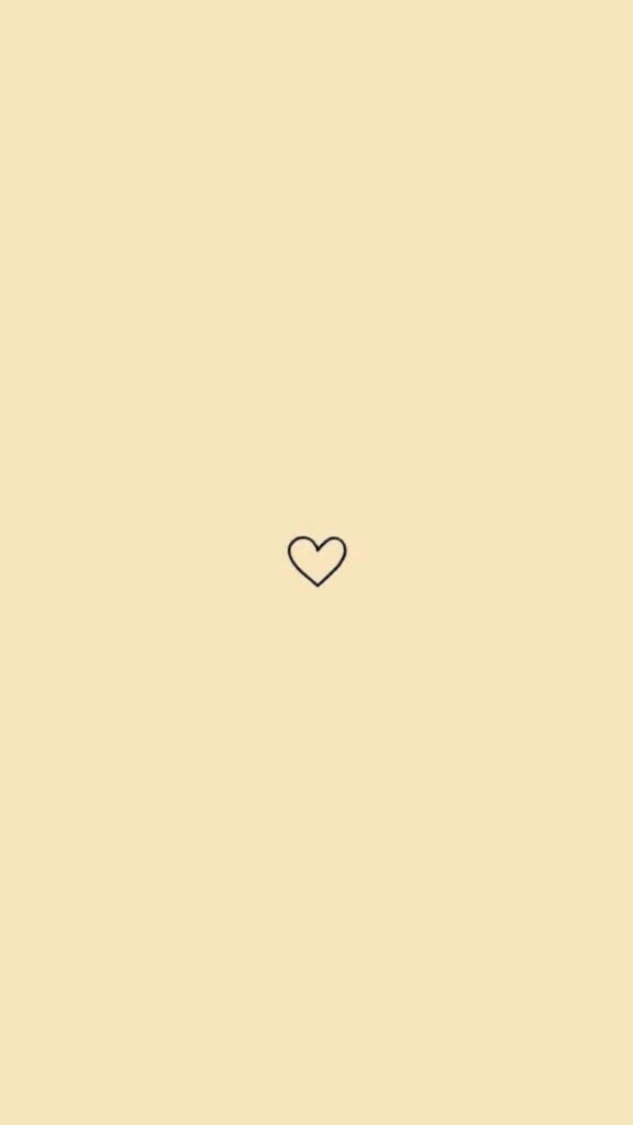 Minimalistic Heart Outline Wallpaper on Soft Yellow Background