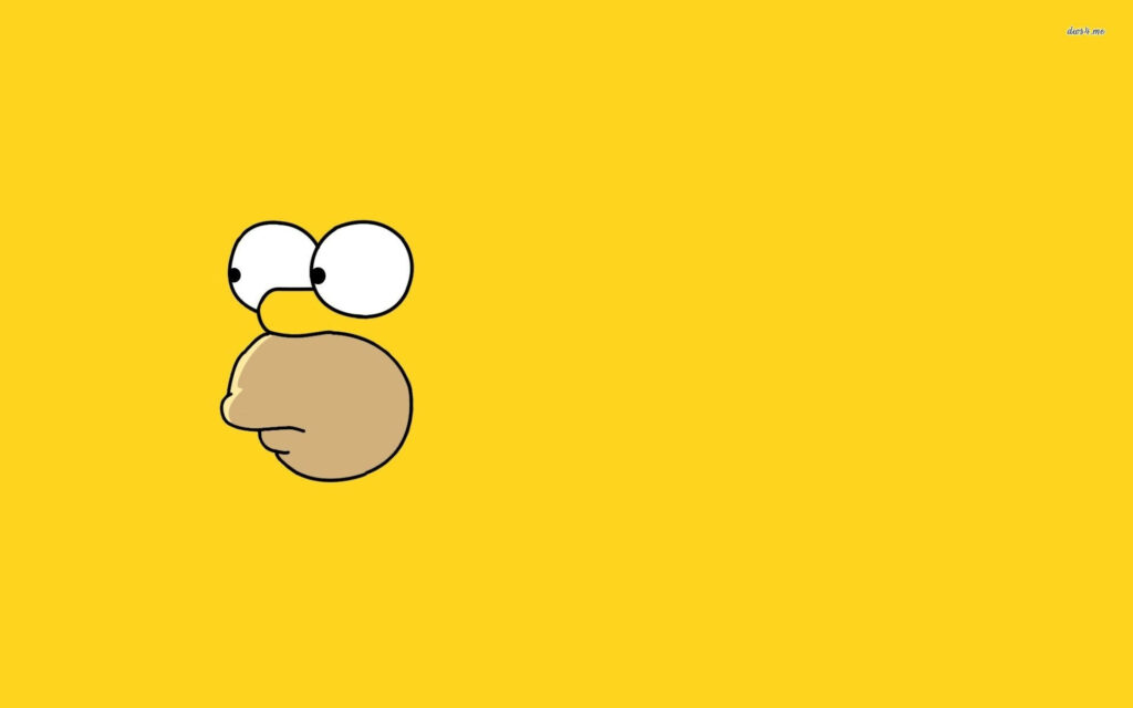 Minimalistic Homer Simpson Wallpaper on Bright Yellow Background