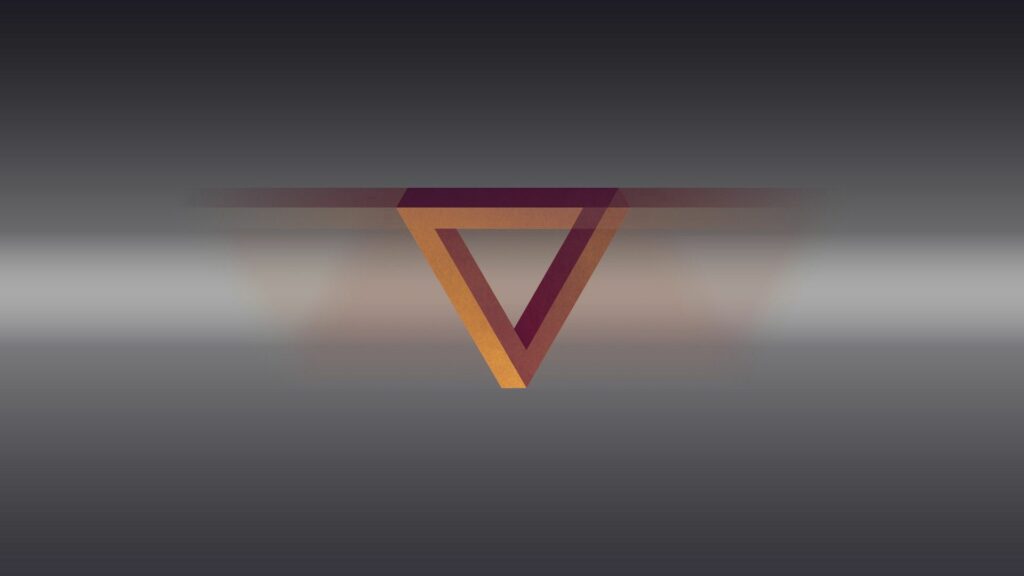 Minimalistic Inverted Triangle Wallpaper: Red to Yellow Gradient